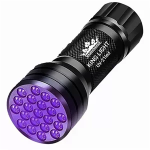 چراغ قوه دستی کینگ لایت مدل UV-21Led با نور بنفش