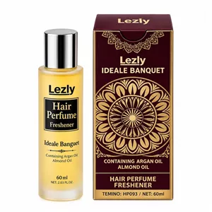 عطر مو لزلی مدل Ideale Banquet، حجم 60 میلی لیتر، با رایحه شیرین و گلی، حاوی روغن آرگان و روغن بادام