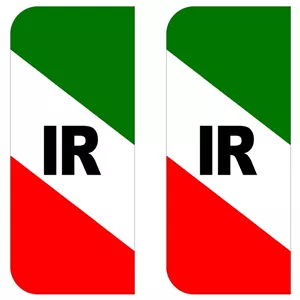 برچسب پلاک خودرو مستر راد طرح IR مدل 1221 بسته دو عددی