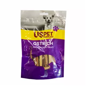 تشویقی سگ یو اس پت مدل نواری طعم شترمرغ و ماهی وزن 100 گرم