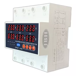 محافظ کنترل ولتاژ و آمپر برق ورودی جی بی اچ مدل 100A سه فاز
