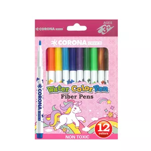 ماژیک رنگ آمیزی 12 رنگ کرونا مدل WATER COLOR PEN کد WH6996-12P