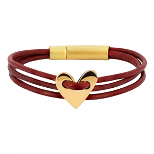 دستبند چرم و طلا 18 عیار زنانه تاج مدل G360