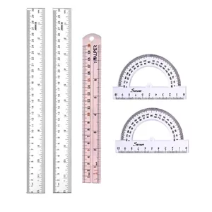 خط‌کش 30 سانتی‌متری آریا مدل آریا به همراه نقاله مجموعه 5عددی