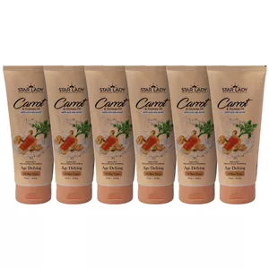 ژل ماسک صورت استارلیدی مدل دانه سویا و هویج جوان ساز مناسب برای انواع پوست حجم 175 میلی لیتر مجموعه 6 عددی