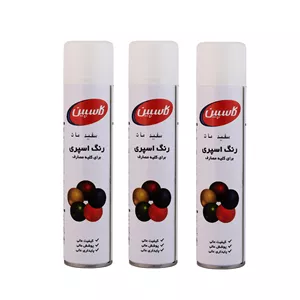 اسپری رنگ سفید مات کاسپین مدل 03 حجم 300 میلی لیتر مجموعه 3 عددی