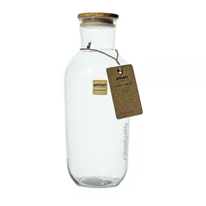 بطری آب لیمون مدل پیرکس درب چوبی گنجایش 1.1 لیتر