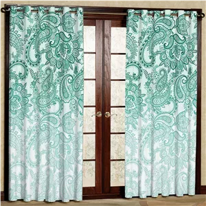 پرده بارمان دکور طرح بته جقه مدل هازان پانچی کد 1671 W سایز 140x280 سانتی متر