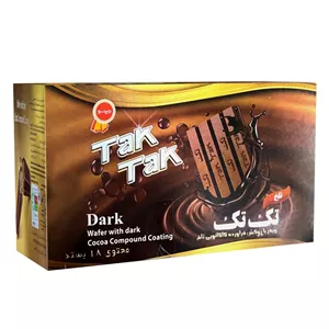 ویفر تک تک با روکش فرآورده کاکائویی تلخ مینو - 38 گرم بسته 18 عددی