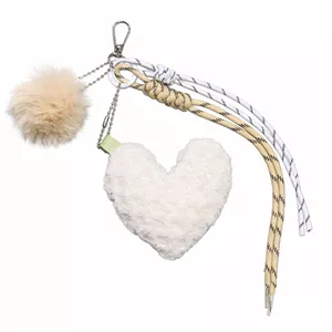 آویز کیف زنانه مدل قلب و پوم پوم