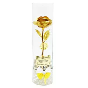 گل رز مصنوعی مدل بطری گلدن رز  کد GR01