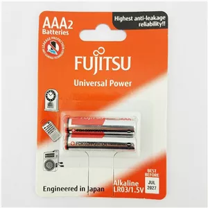 باتری نیم قلمی فوجیتسو مدل آلکالاین بسته دو عددی