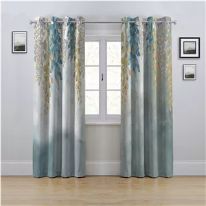 پرده مدل پانچی طرح آویز برگ سایز 280x145 سانتی متر