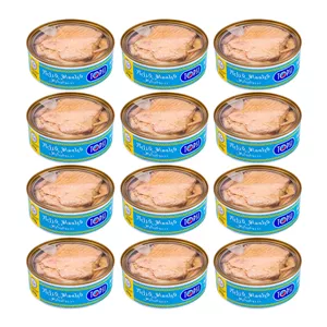 کنسرو فیله ماهی قزل آلا در روغن تاپسی - 240 گرم بسته 12 عددی