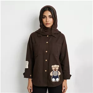 شومیز زنانه آستین بلند با دکمه مدل تدی