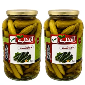 خیارشور ممتاز انتخاب - 1500 گرم بسته 2 عددی