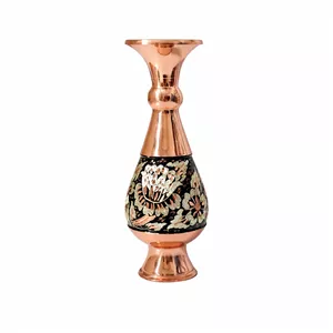 گلدان مسی مدل الماس تراش نقره کوب کد 1601