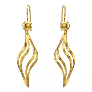 گوشواره آویز طلا 18 عیار زنانه طلای کامک مدل برگ 01 
