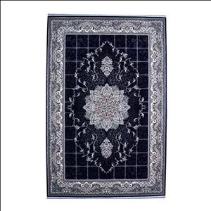 فرش ماشینی 700 شانه سهند زمینه سورمه‌ای حاشیه ذغالی مدل VF20.DI