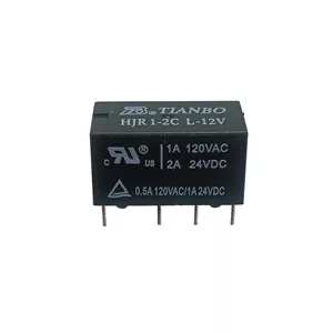 رله مخابراتی 12 ولت دو کنتاکت تیانبو کد HJR1-2CL-12V
