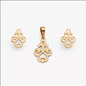 نیم ست طلا 18 عیار زنانه سایا گلد مدل اسلیمی ns25