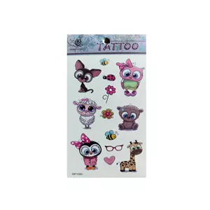 تتو موقت مدل گربه و زنبور و خرس و زرافه و گوسفند کد 1101