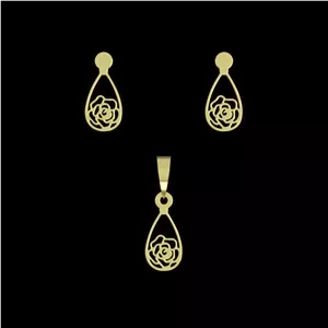 نیم ست طلا 18 عیار زنانه مدوپد مدل هندسی کد NA14517 