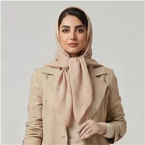 روسری زنانه مدل مینی اسکارف نخ اسلپ ساده