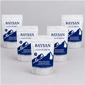نمک خوراکی رژیمی کم سدیم یددار بایسان - 500 گرم بسته 5 عددی
