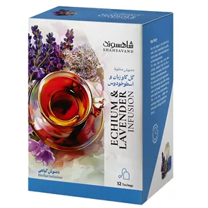 دمنوش آرام بخش گل گاوزبان و اسطوخودوس شاهسوند -18 گرم بسته 12 عددی