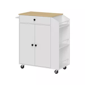 میز پذیرایی مستطیل با پایه فلز و صفحه MDF مدل  Rolling Kitchen Island 
