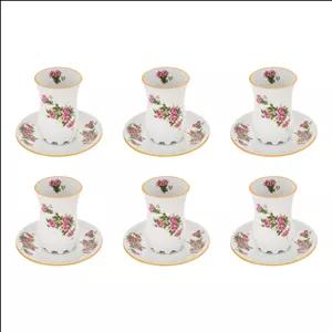 سرویس چای خوری 12 پارچه مقصود مدل گل سرخی 