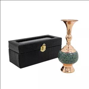 گلدان فیروزه کوبی مدل 20 همراه با جعبه چرم _ کد es48885800