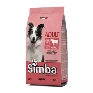 غذا خشک سگ بالغ مونژ مدل Simba Adult Dog kibbles با طعم گوشت گاو وزن 4 کیلوگرم