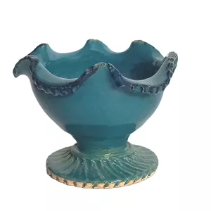 کاسه سفالی طرح پایه دار مدل لب چین کد BWL-222
