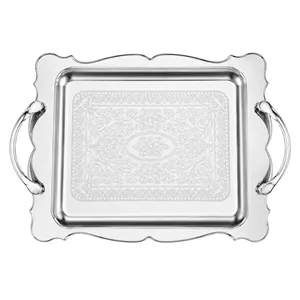 سینی دسته دار نگین مدل بتا طرحدار B1P کد ۷۰۰۷۰ سایز 39*26 سانتی‌متر