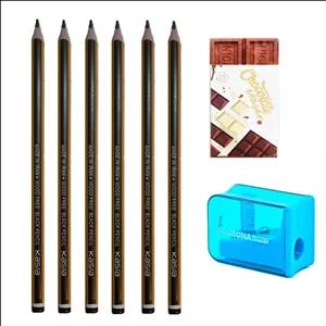 مداد مشکی کسری با درجه سختی HB مدل آذر 24 به همراه پاک کن و تراش مجموعه 8 عددی 