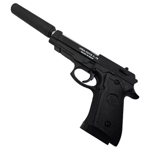 تفنگ بازی ناب سل مدل کلت خشاب خور C19 کد AIRSOFT GUN C19 مناسب برای نوجوانان به همراه صدا خفه کن 