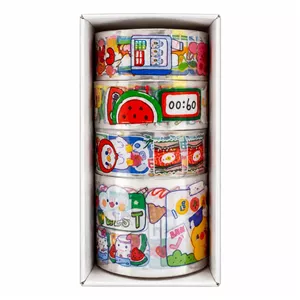 چسب نواری مدل هندوانه عرض 4 سانتی متر کد NO.1 بسته 5 عددی