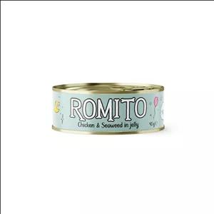 کنسرو غذای گربه رومیتو مدل مرغ ریش و جلبک دریایی در ژله وزن 90 گرم