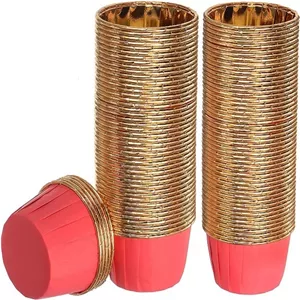کپسول کاپ کیک مدل کرکره ای آلومینیومی سایز 4 بسته 40 عددی