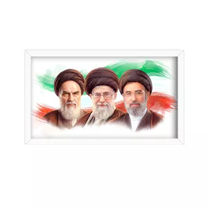 تابلو طرح رهبران انقلاب اسلامی مدل 013 فریم سفید