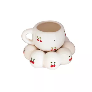 فنجان و نعلبکی آلبالو طرح گل کد 00