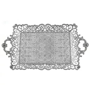 سینی دسته دار مدل تاج مجلسی سایز 25×43 سانتی متر
