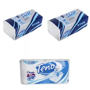 دستمال توالت و دستمال کاغذی تنو مدل soft 121 مجموعه 4 عددی