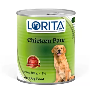 کنسرو غذای سگ لوریتا مدل CHICKEN PATE وزن 800 گرم