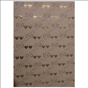 کاغذ کادو مدل کرافت طلاکوب طرح قلبهای مینیمال  سایز 70×50 سانتی متر  بسته 3 عددی