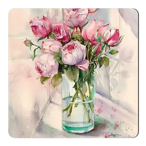  مگنت طرح گل های رز و گلدان بلوری کد wmg518