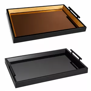 سینی دسته دار مدل کف شیشه ای سایز 40*30 سانتی متر بسته 2 عددی