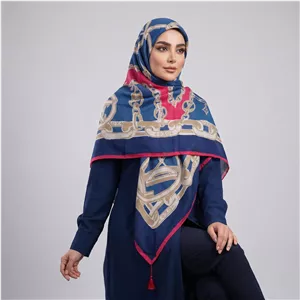 روسری زنانه مدل نخ پنبه پاییزه منگوله دار کد SIA2